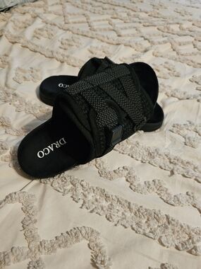 Draco Men's Black PremiumKnit Reflective Slides